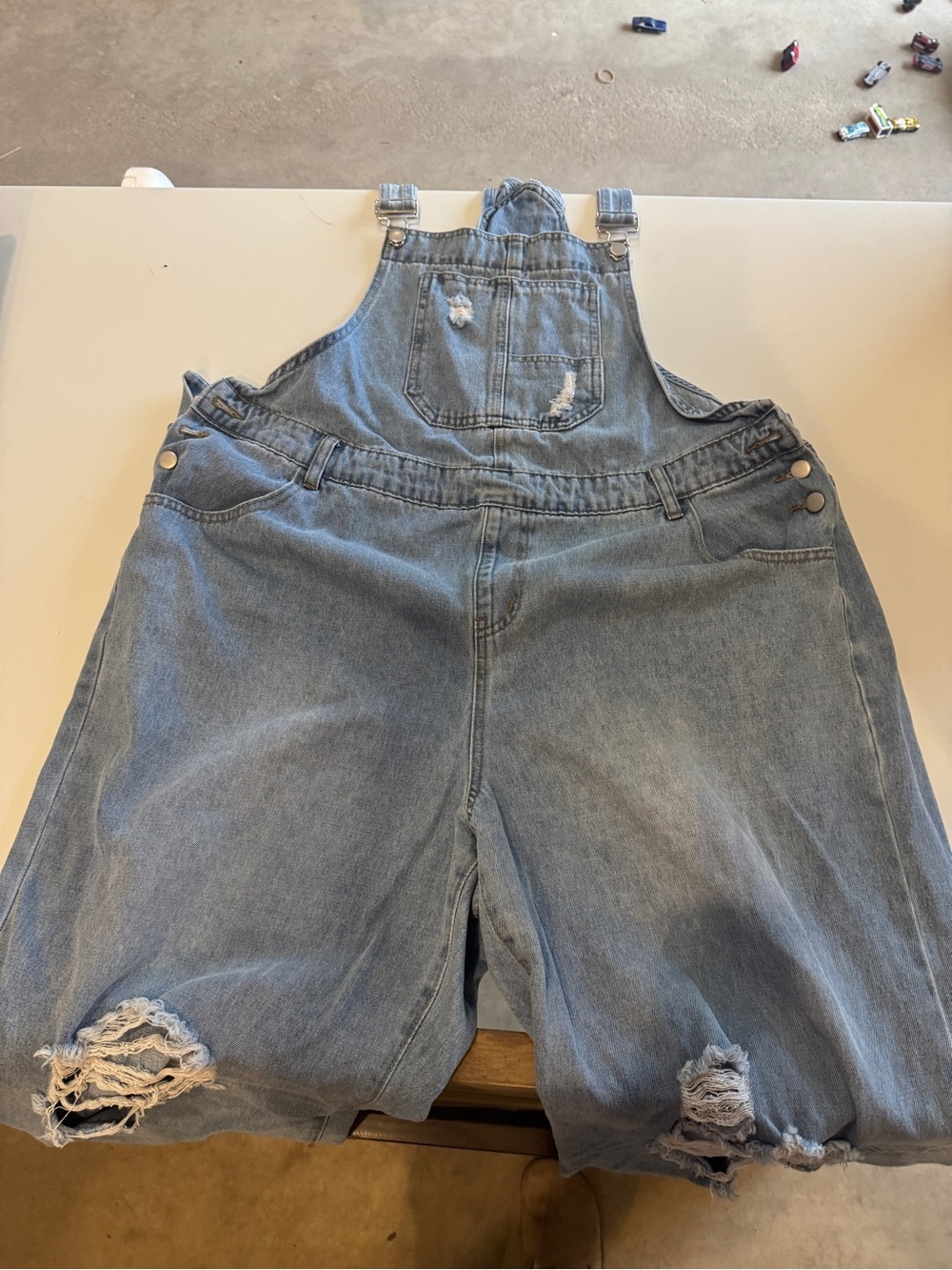 Denim Overalls Jeans - Light Blue Distressed Women Jeans